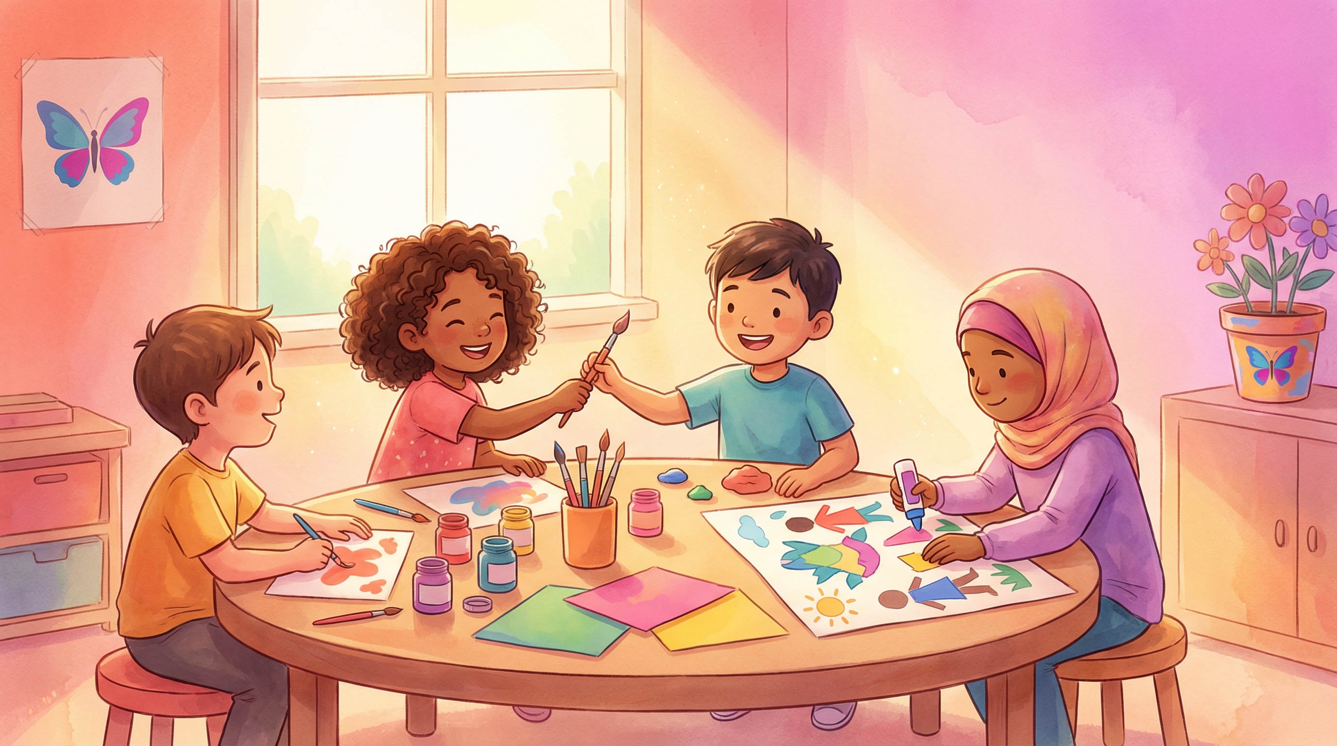 Kinder bei kreativen Projekten