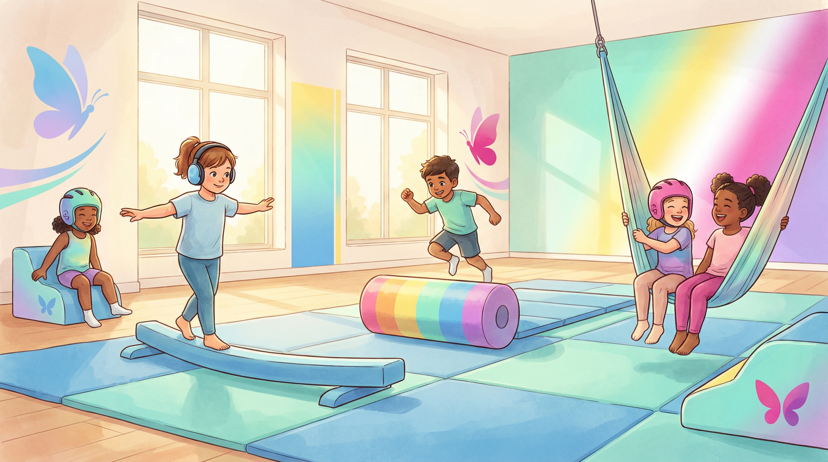 Kinder beim Sport und Turnen